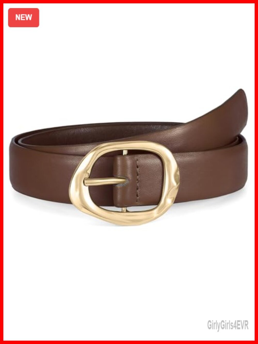 PU Leather Waist Belt Gold Buckle Adjustable Casual Jeans Pants Dress